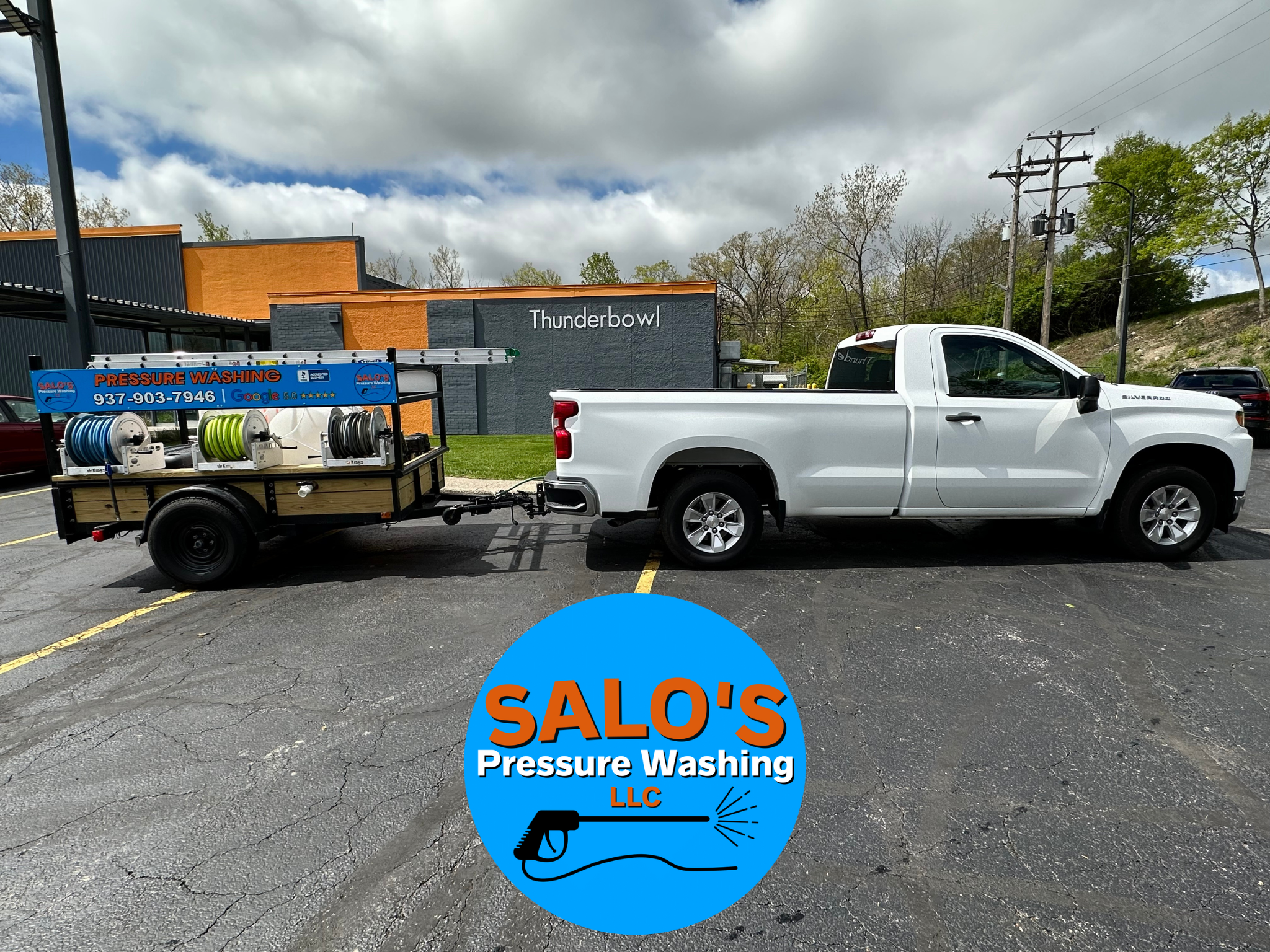 Commercial Pressure Washing and Exterior Building Washing at Thunderbowl Lanes in Dayton, OH